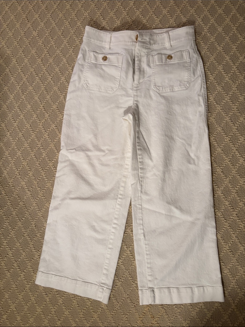LOFT Palmer Wide-Leg White Pants